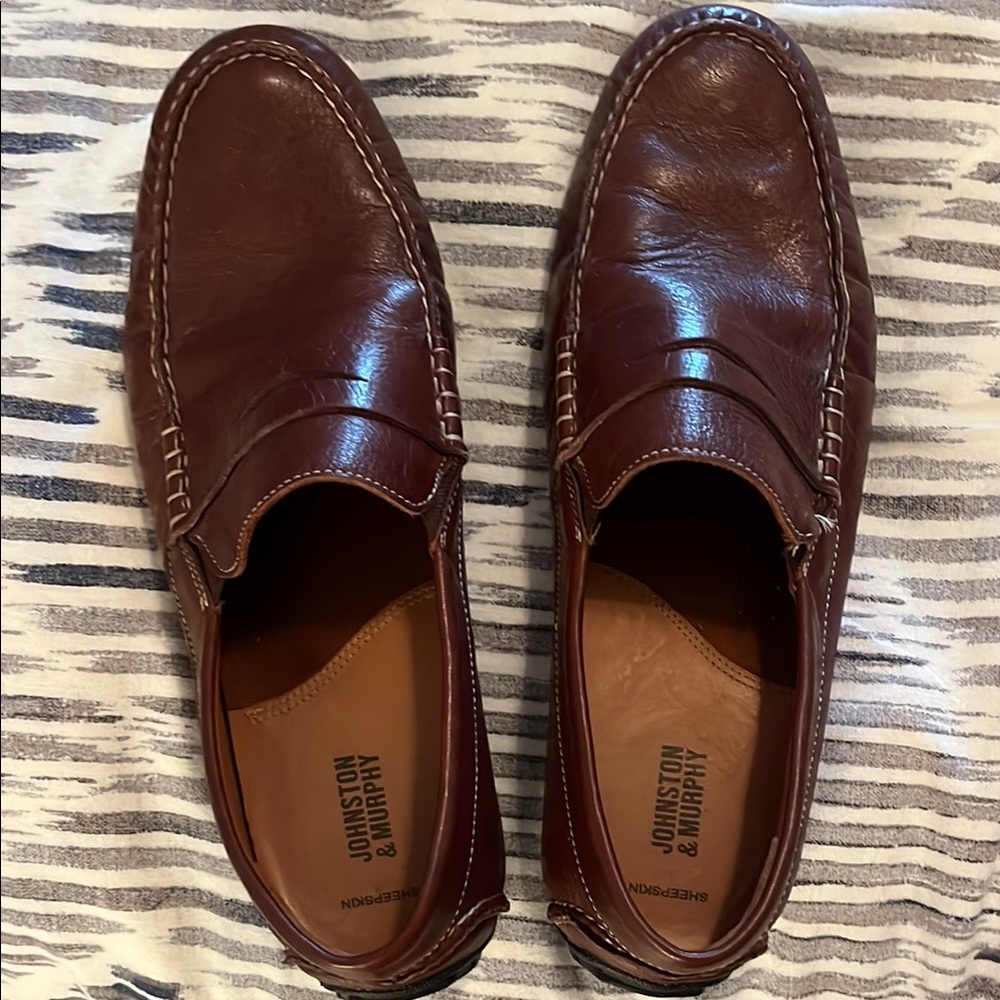 Johnston & Murphy Brown Leather Loafers Slip-On Classic